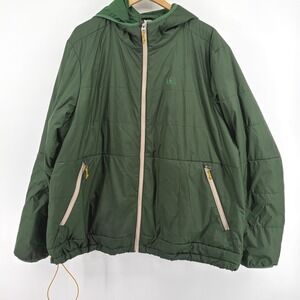 REI‎ Co-op Mens 3XL Forest Green Insulated Hooded Puffer Jacket Full Zip 236170